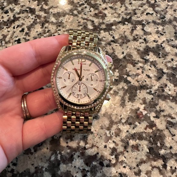 MICHAEL KORS Women's MK5835 Pressley Gold Tone Chronograph Watch - Picture 3 of 9